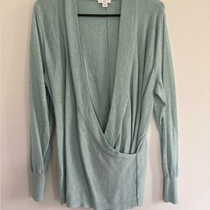 J. Jill Women's V-Neck Sweater in Light Green